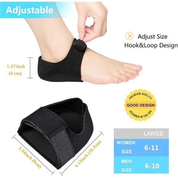 Heel Protectors, Heel Cups, Gel Heel Cushion Support for Plantar Fasciitis - Picture 4 of 7